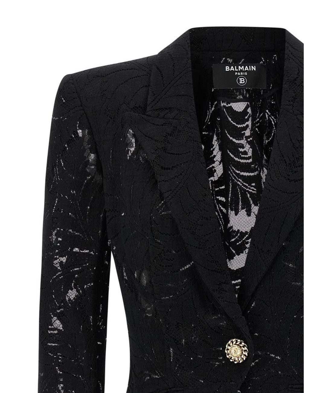Balmain Black Peaked Lapel Blazer