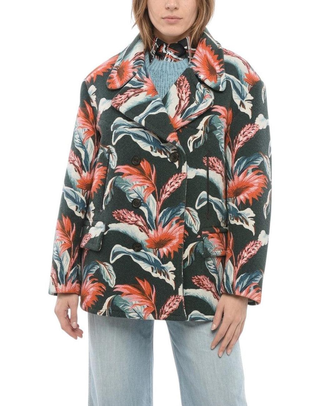 Maison Margiela Multicolor Floral Notched Lapel Blazer