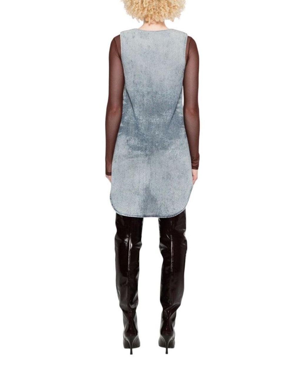 DIESEL Blue V Neck Mini Dress