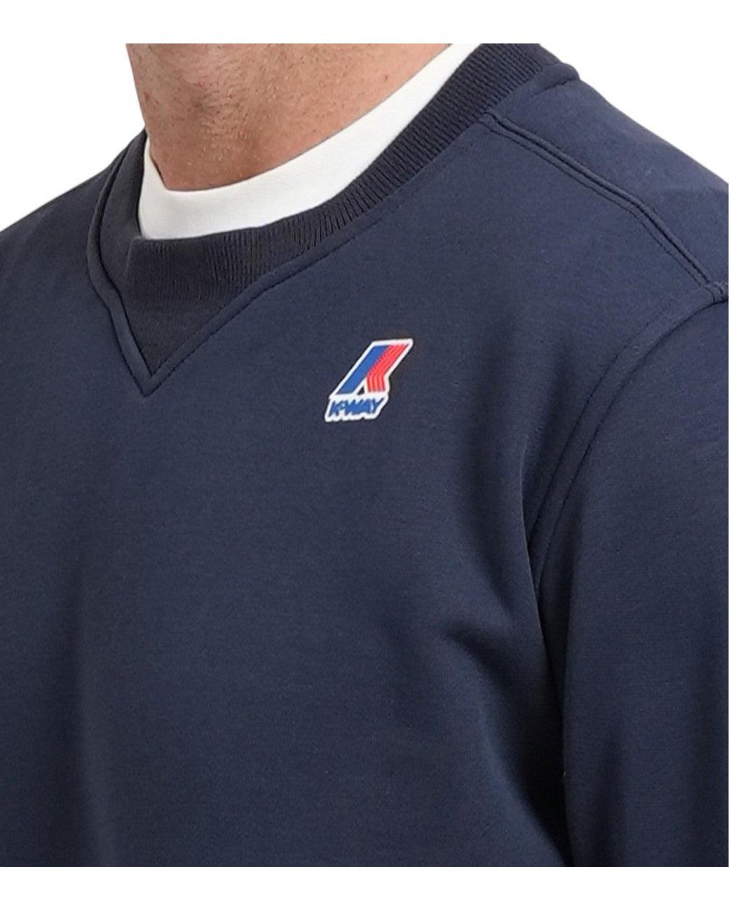 K-Way Blue Crew Neck Sweatshirt for men
