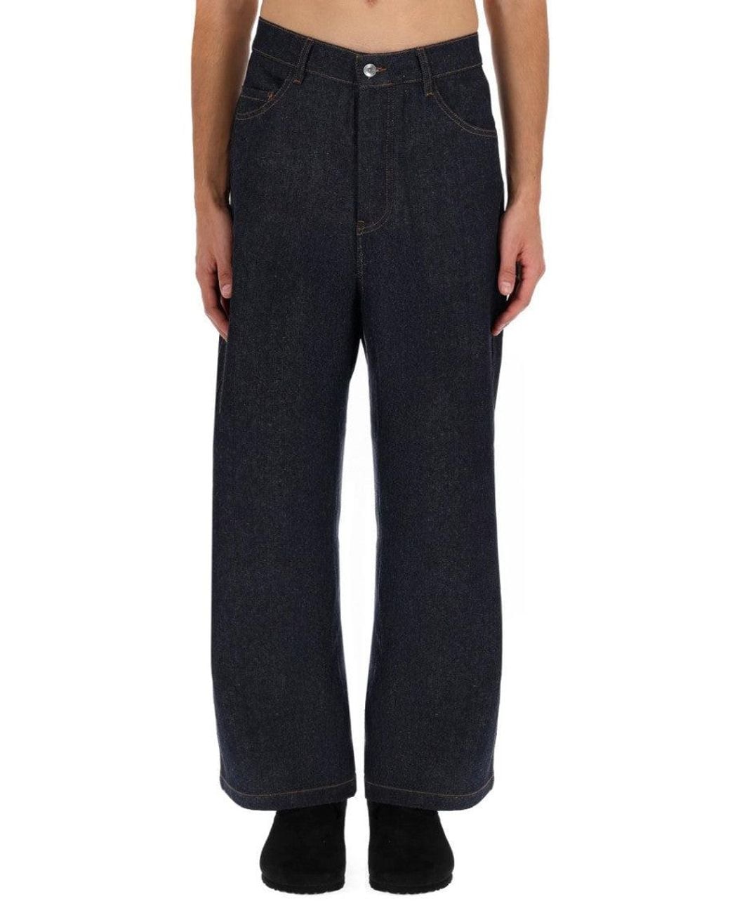 YMC Black Dark Relaxed Jeans for men