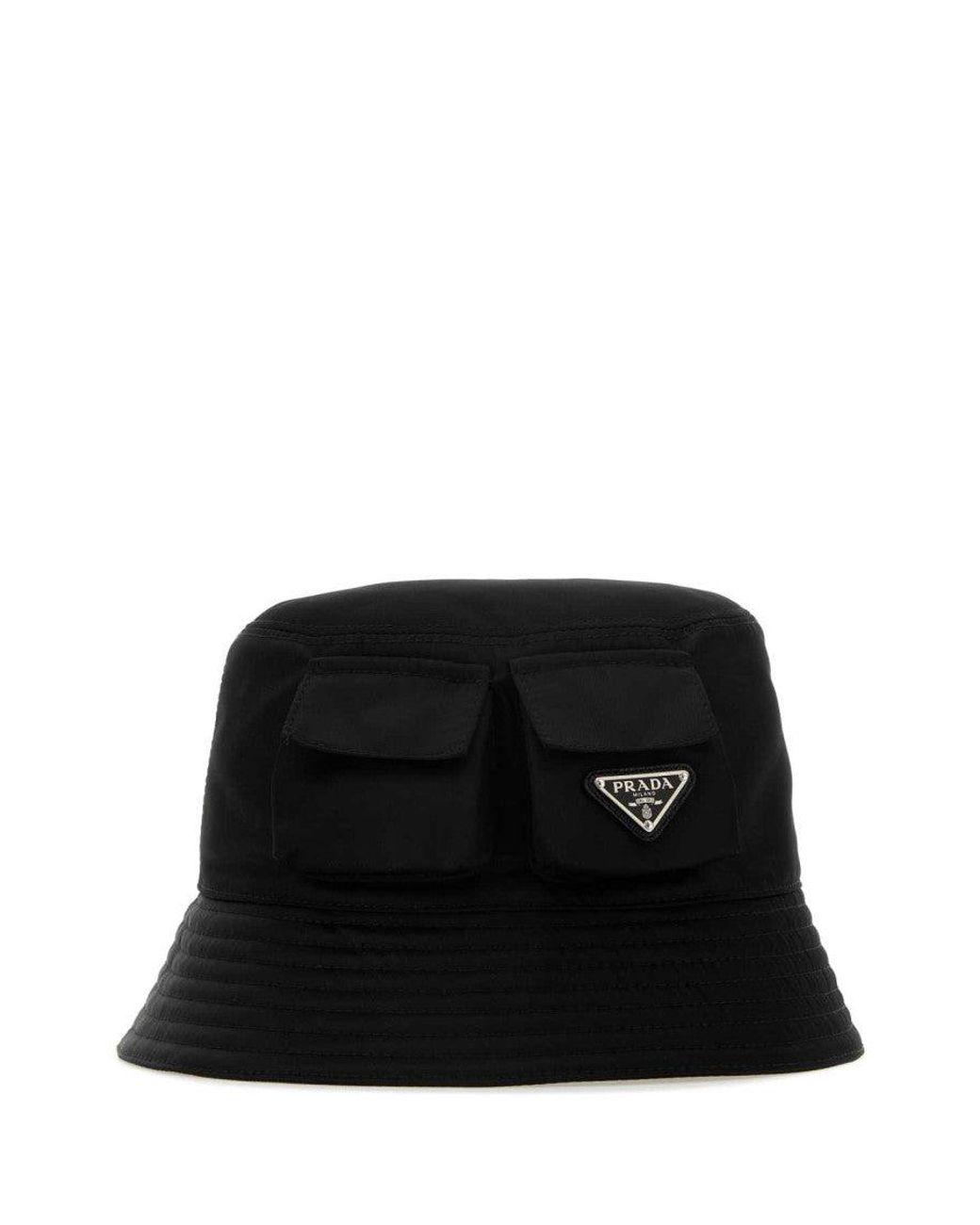 Prada Black Re-Nylon Bucket Hat for men