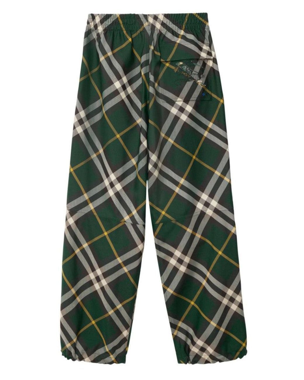 Burberry Green Dark Check Pattern Pant for men