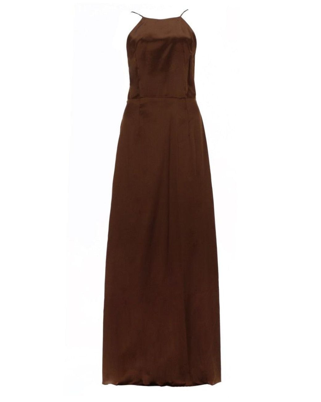 THE GARMENT Brown Halter Neck Maxi Dress