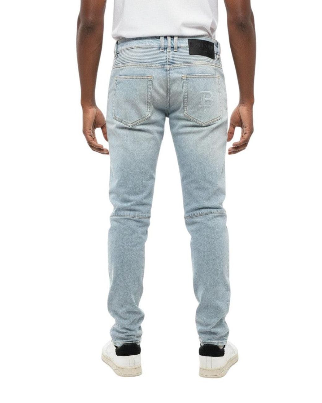 Balmain Blue Mid Rise Jeans for men