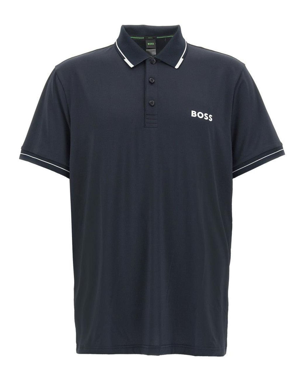 Boss Blue Logo Shirt Collar Polo for men