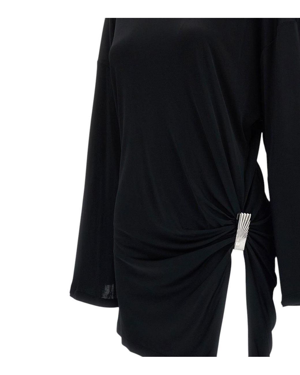 The Attico Black Crew Neck Mini Dress