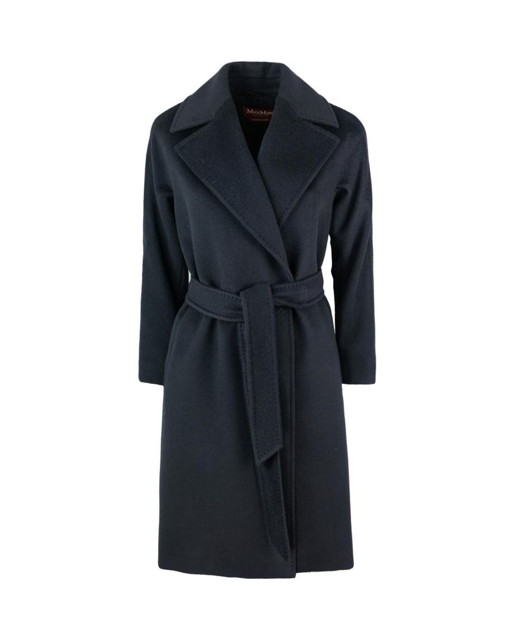 Max Mara Blue Notched Lapel Trench Coat