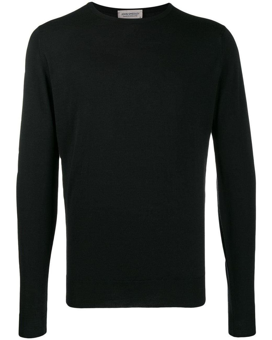 John Smedley Black Wool Sweater for men