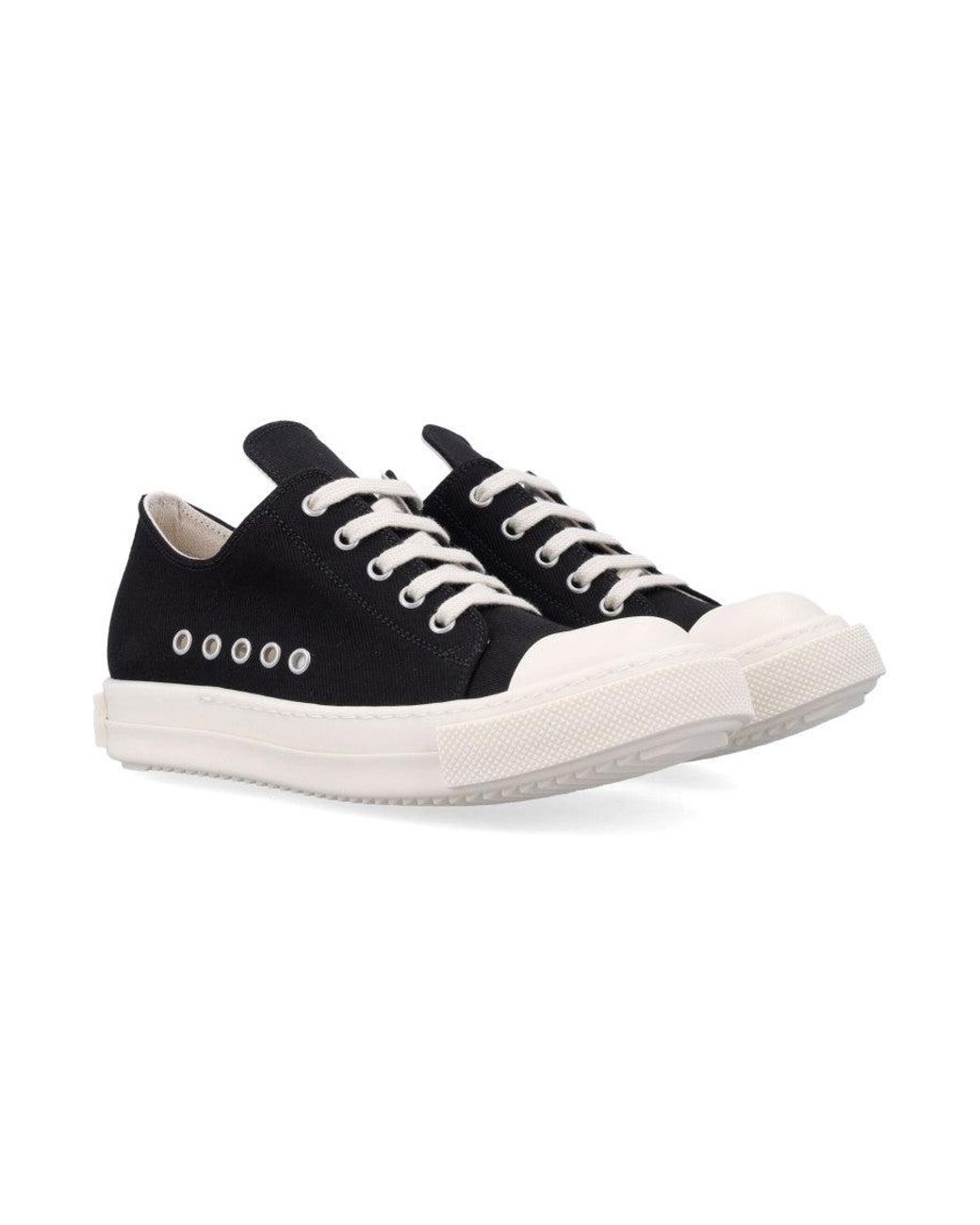 Rick Owens Black Lace-Up Sneakers