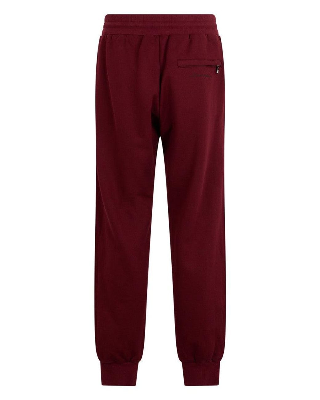 Dolce & Gabbana Red Track Pants Cotton for men