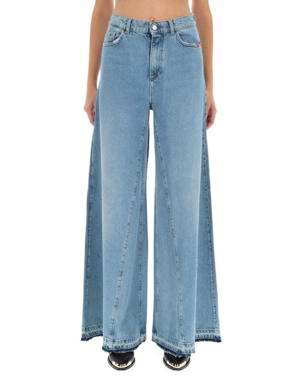 AMISH Blue Denim Loose High Rise Jeans