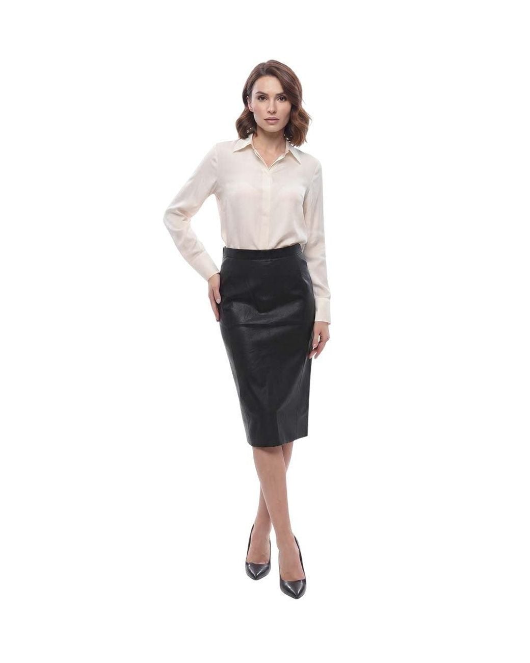 Stella McCartney Black Solid Midi Skirt
