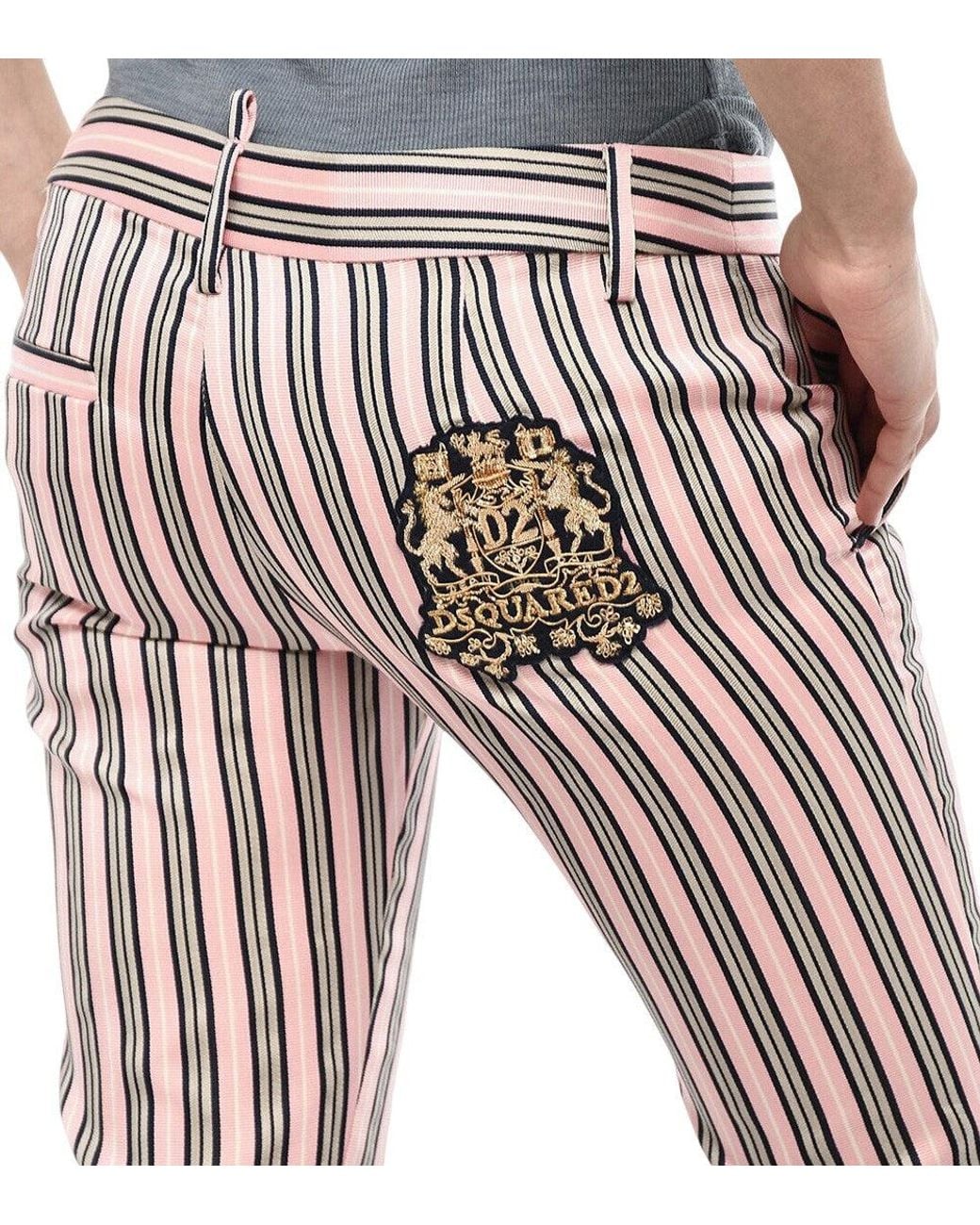 DSquared² Blue Straight Stripes Pants