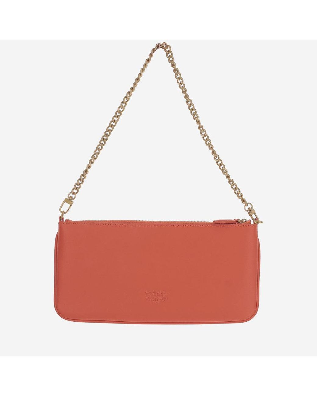 Pinko Red Logo Leather Clutch