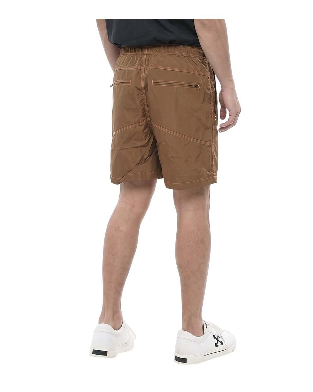 Brain Dead Natural Drawstring Solid Shorts for men