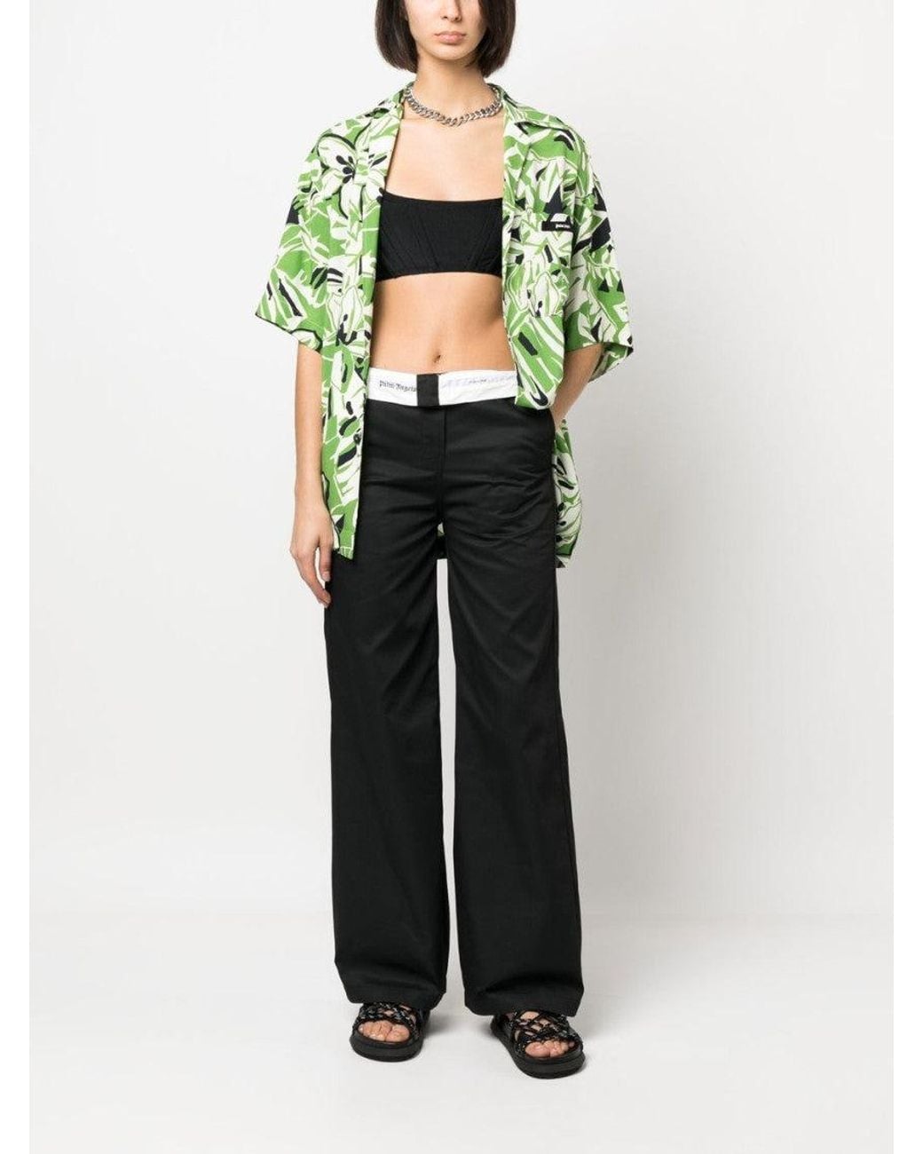 Palm Angels Black Wide Leg Pant