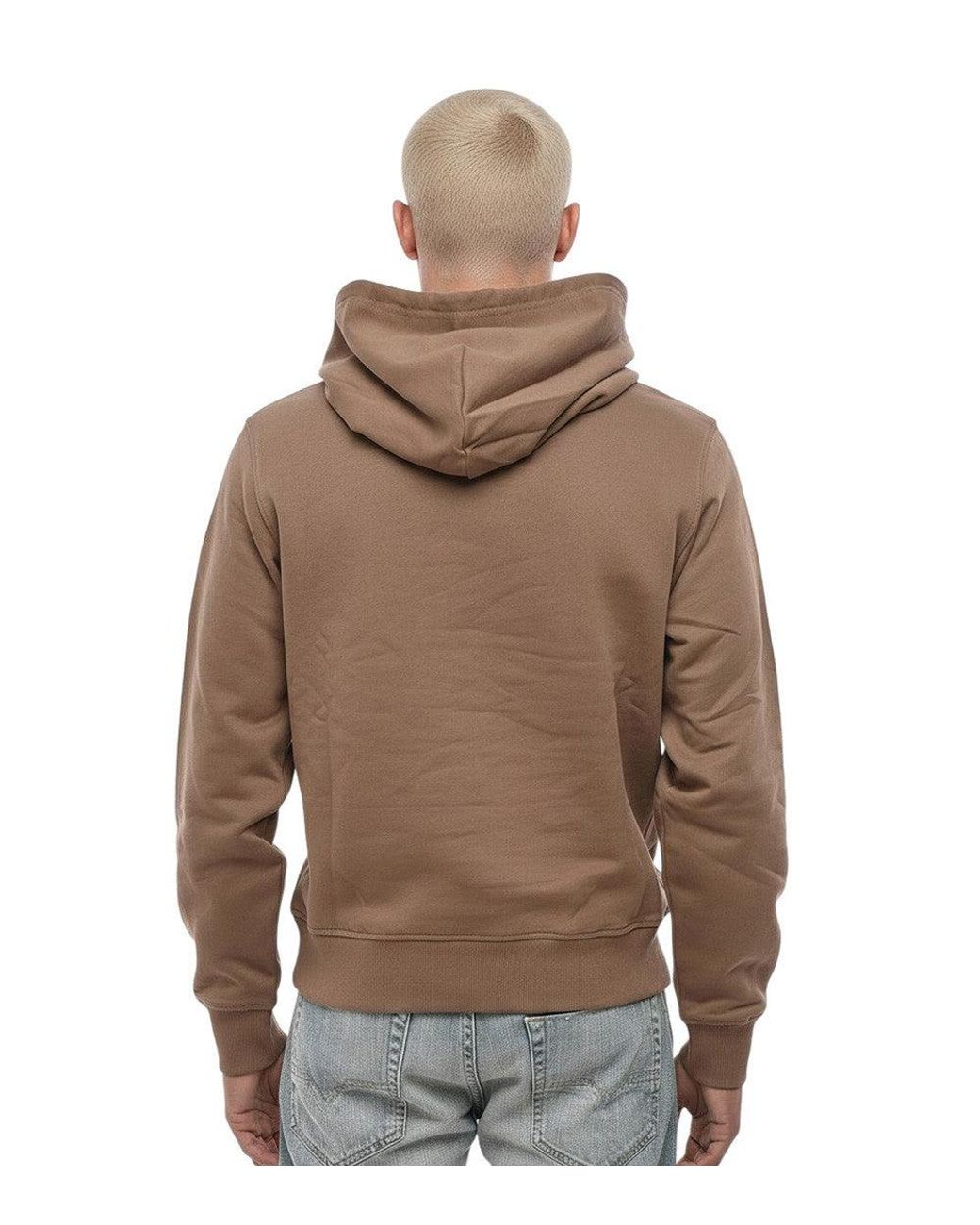 DIESEL Brown Logo Regular Hoodie for men