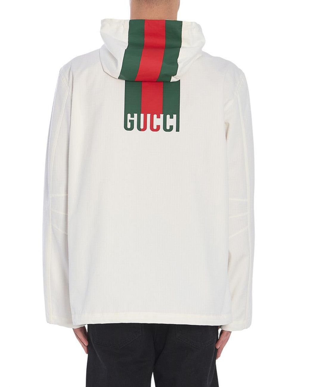 Gucci White Solid Hood Jacket for men