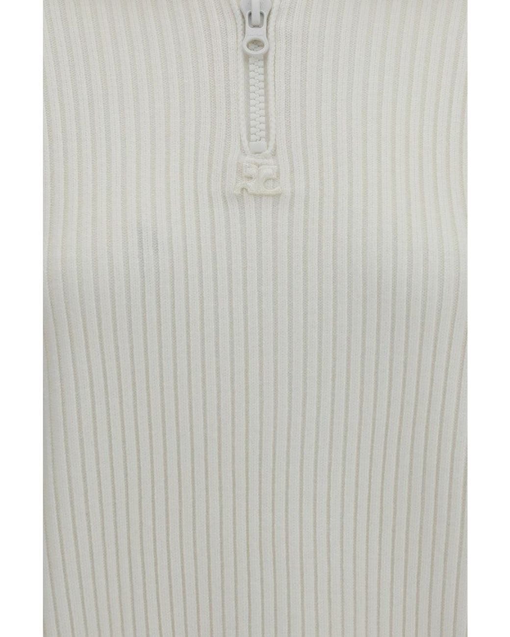 Courreges White Knitted Sweater