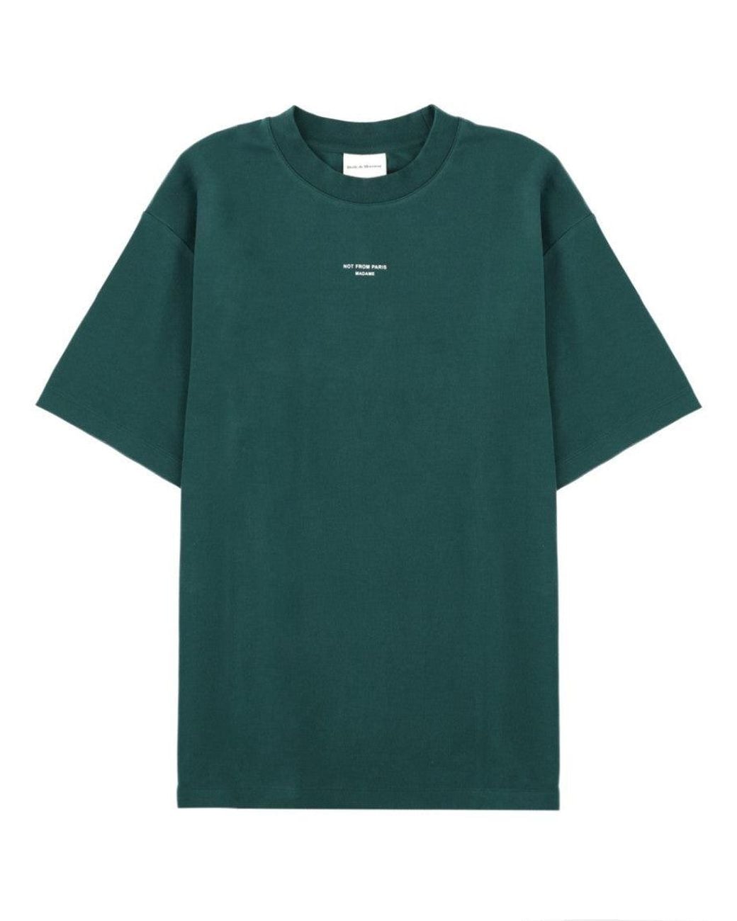 Drole de Monsieur Green Graphic Crew Neck T-Shirt for men
