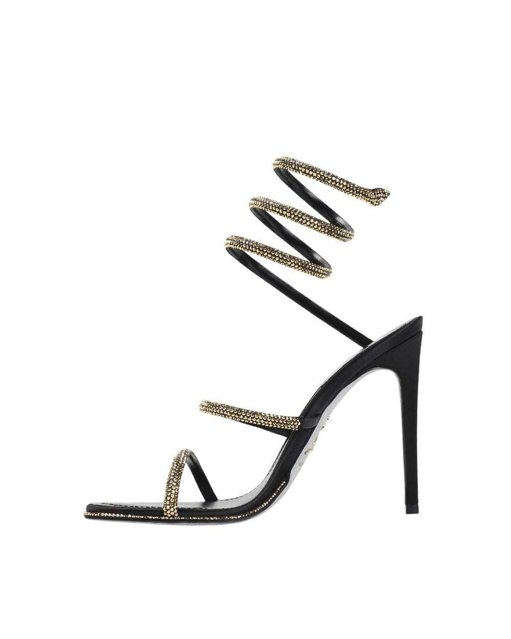 Rene Caovilla White Square Toe Heels