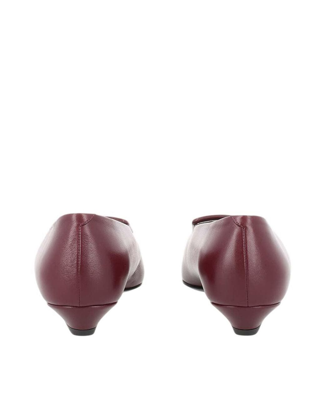 Roger Vivier Purple Burgundy Leather Ballet Flats