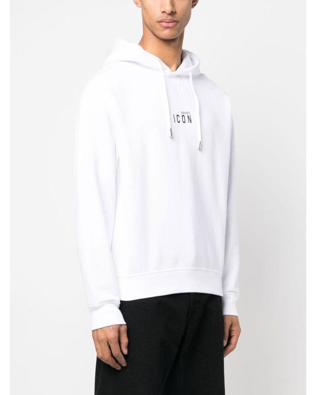 DSquared² White Icon-Print Hoodie for men