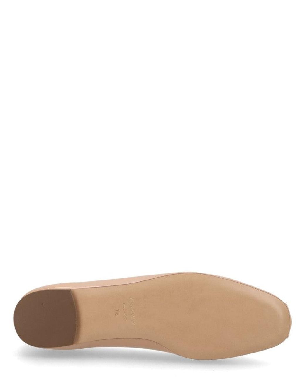 Ferragamo Brown Leather Ballet Flats