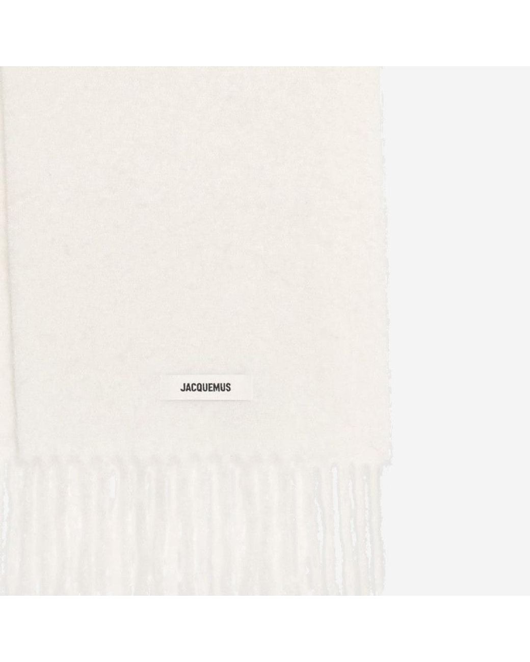 Jacquemus White Off Embroidered Logo Scarf