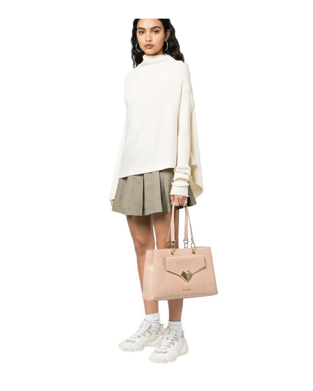 Love Moschino Natural Heart Logo Large Tote