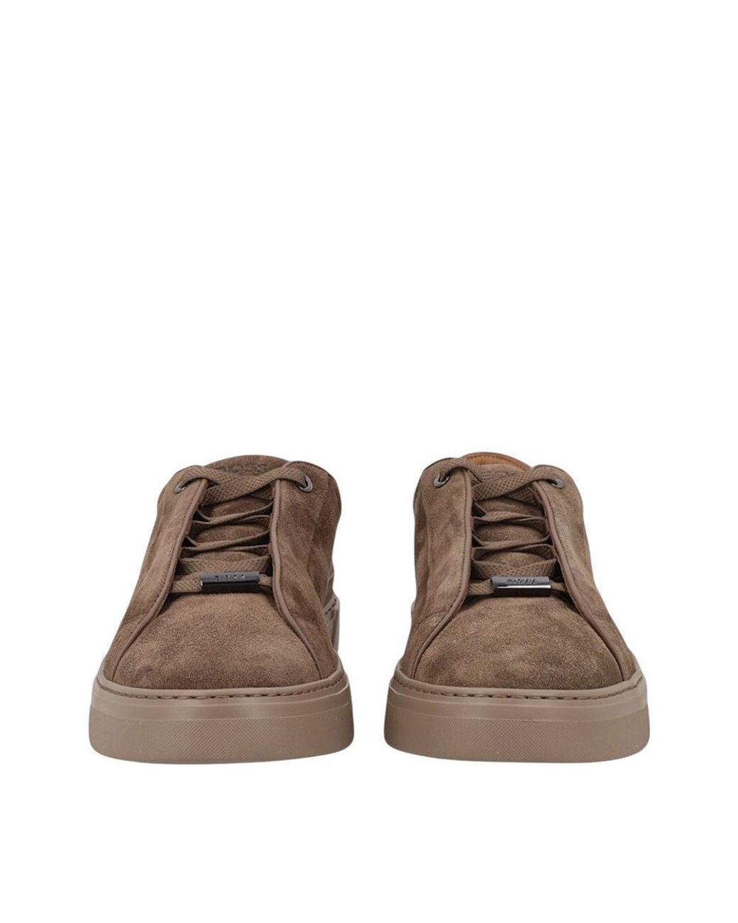Boss Brown Lace-Up Sneakers for men