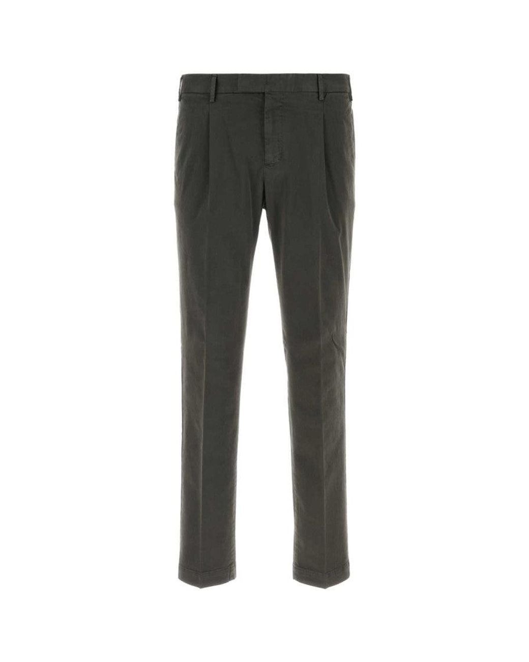 PT Torino Black Dark Slim Trousers for men