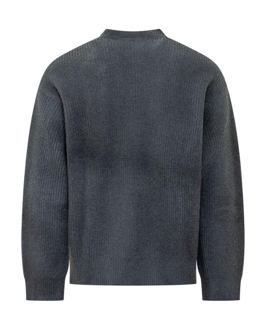 DIESEL Gray Knitted Sweater for men