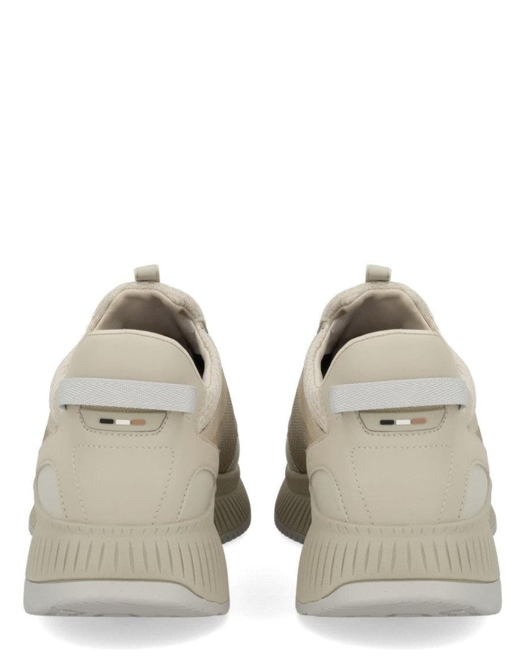 Boss White Lace Up Sneakers for men