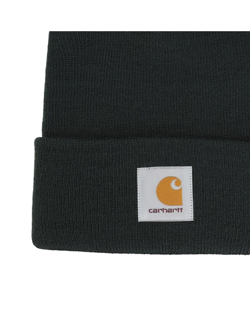 Carhartt Black Short Watch Logo Beanie Cap for men