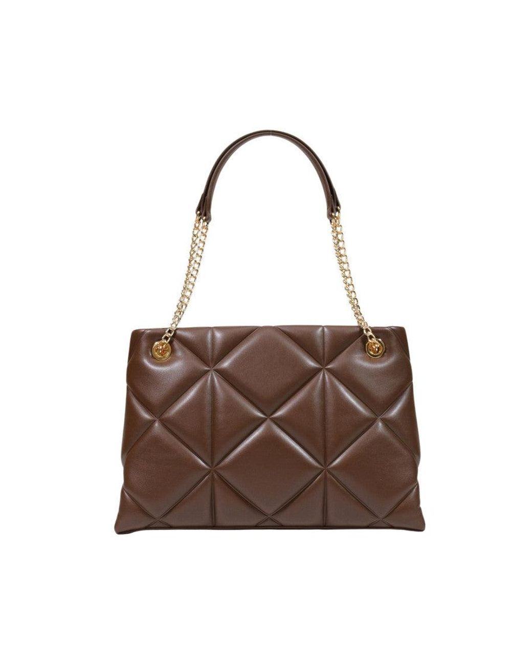 Love Moschino Brown Heart Logo Top Zip Tote