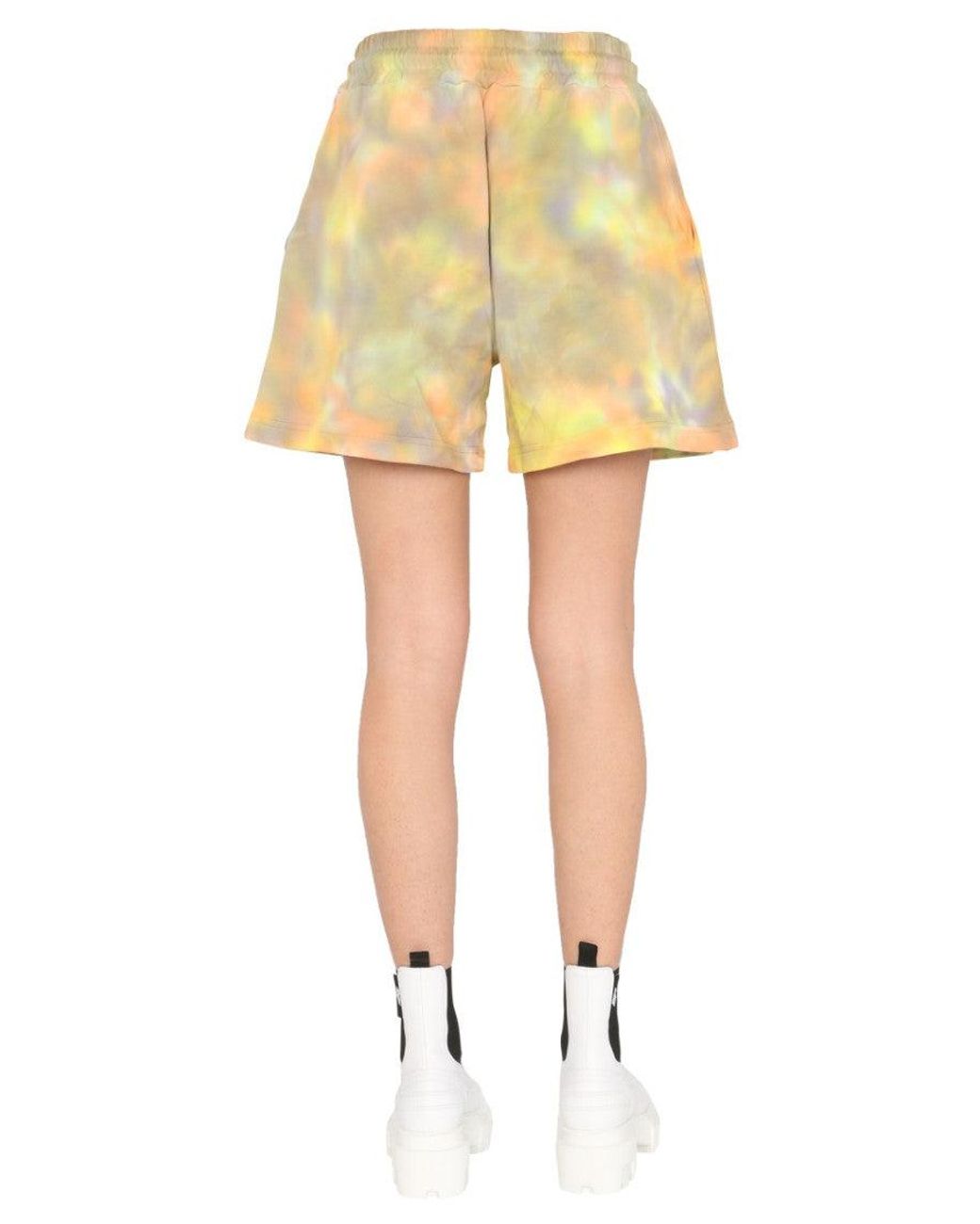 MSGM Yellow Printed Shorts