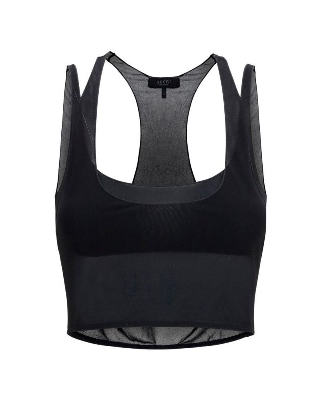 Gucci Black Solid Scoop Neck Top