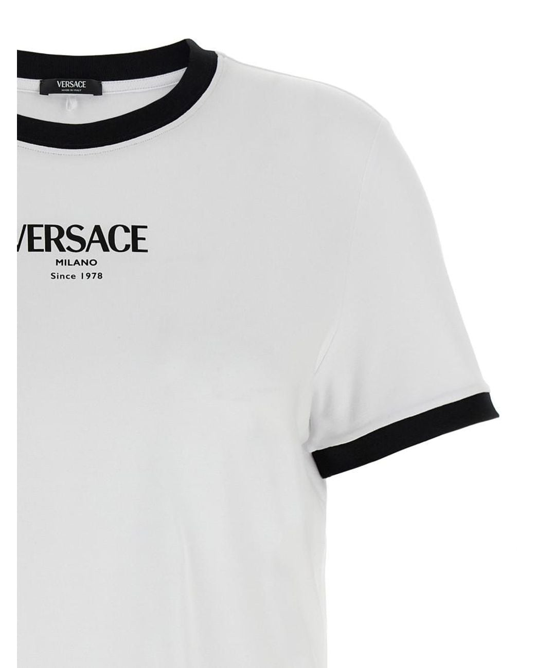 Versace White T-Shirt With Logo