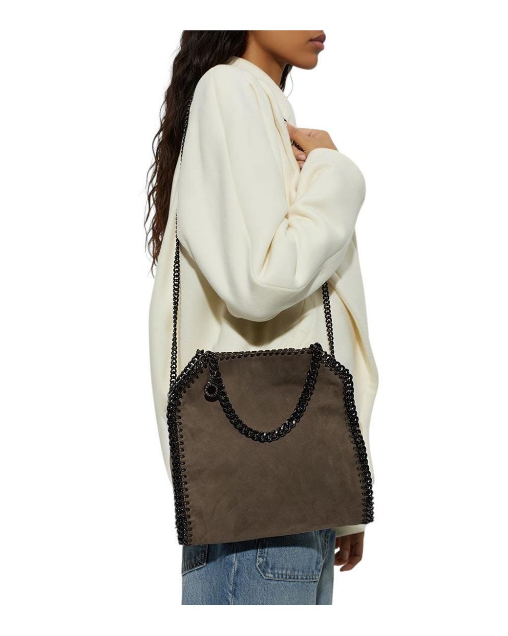 Stella McCartney Brown Dark Taupe Falabella Mini Tote