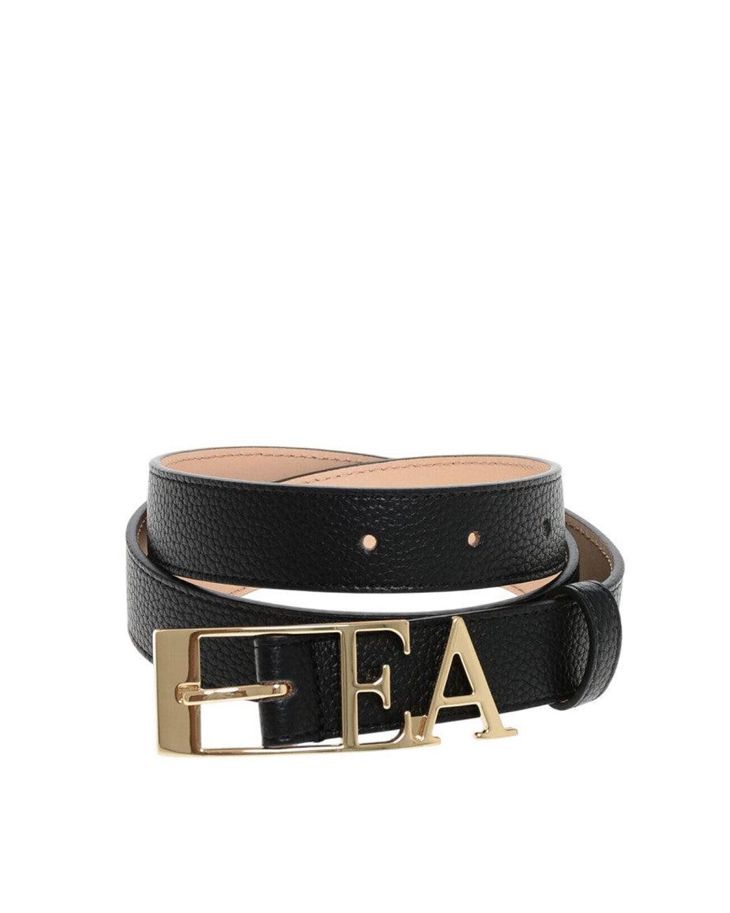 Emporio Armani White Logo Belt