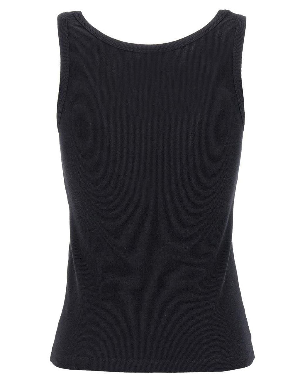 Versace Black Ribbed Sleeveless Top