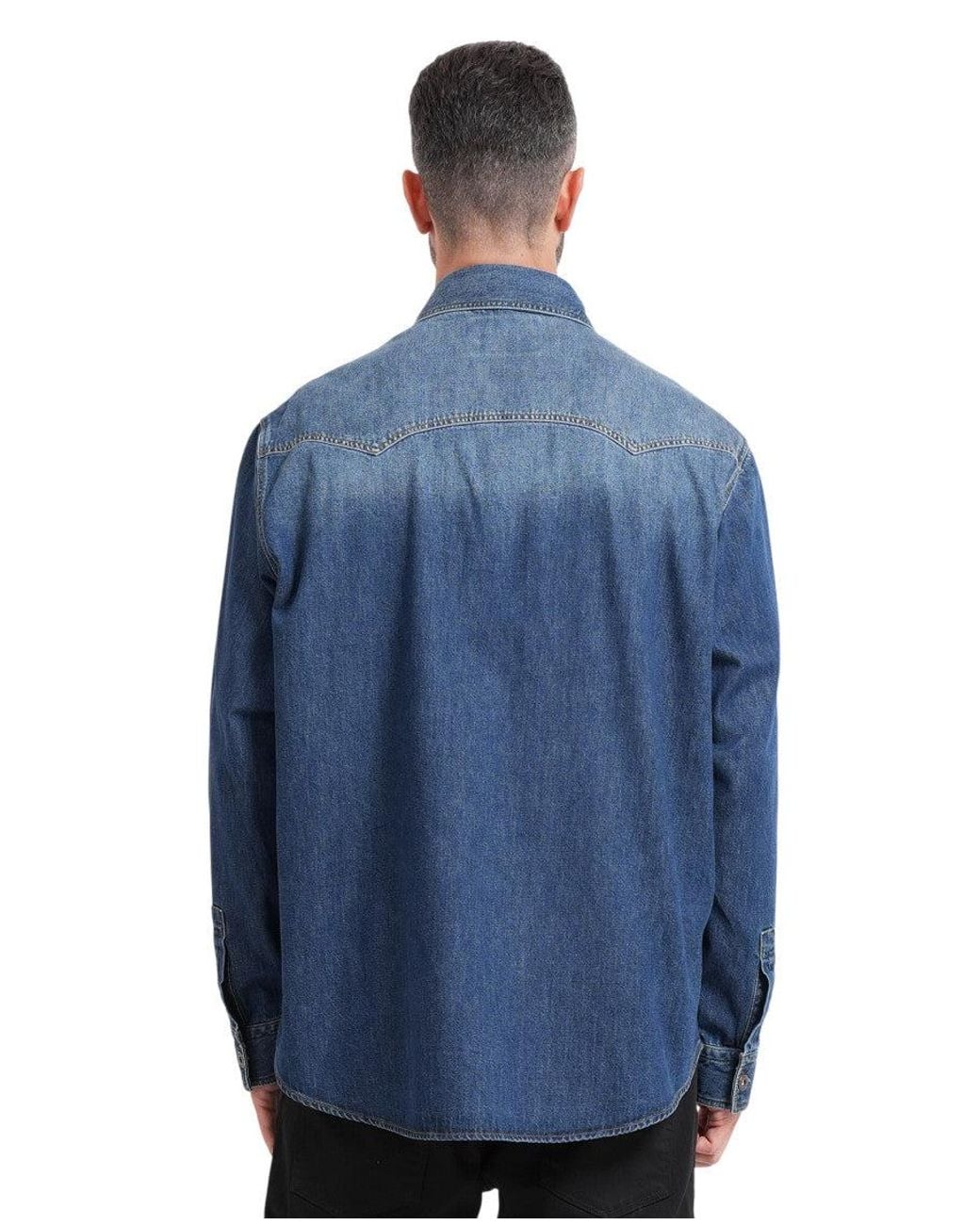 HUGO Blue Oversized Denim Shirt for men