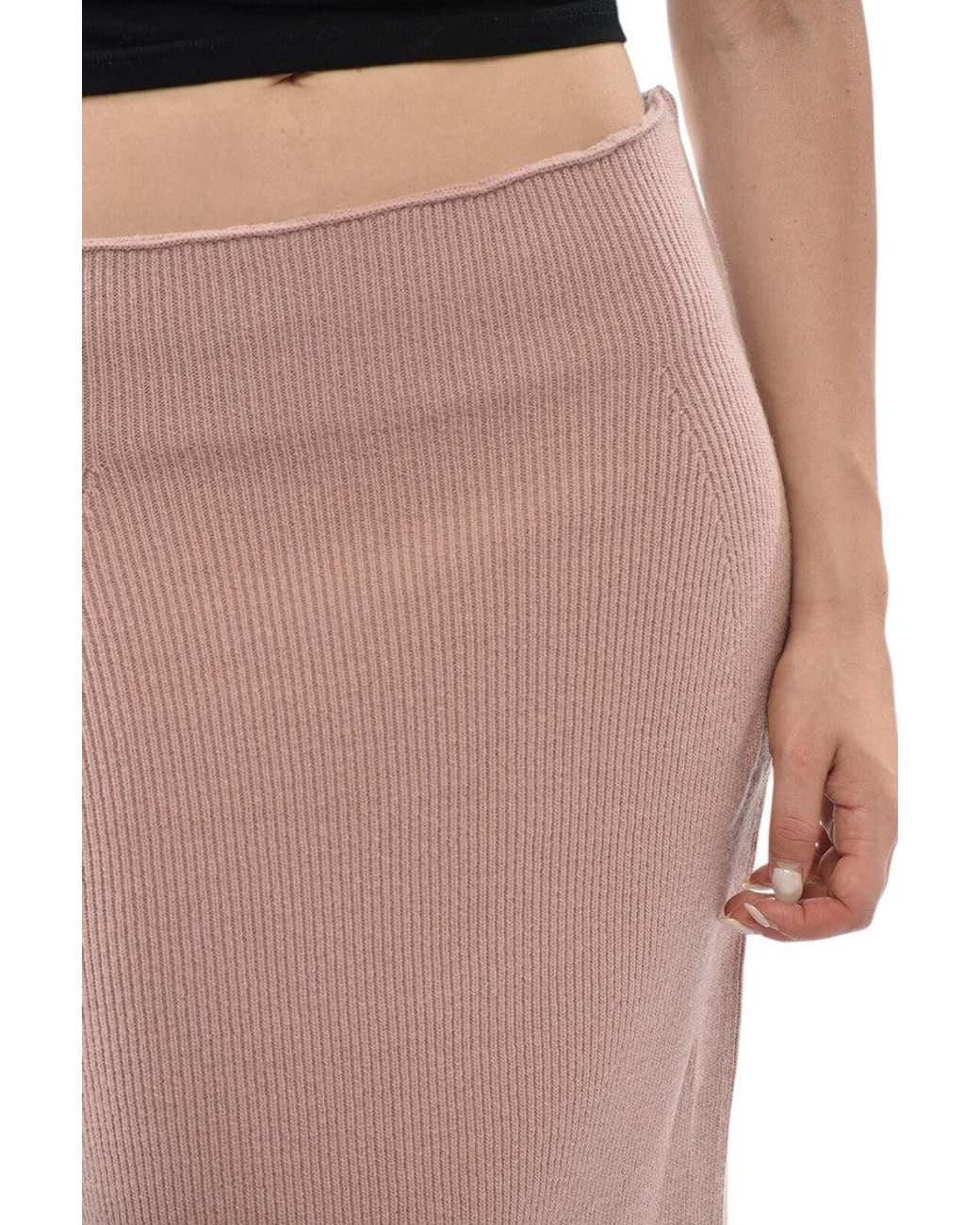 Stella McCartney Pink Textured Midi Skirt