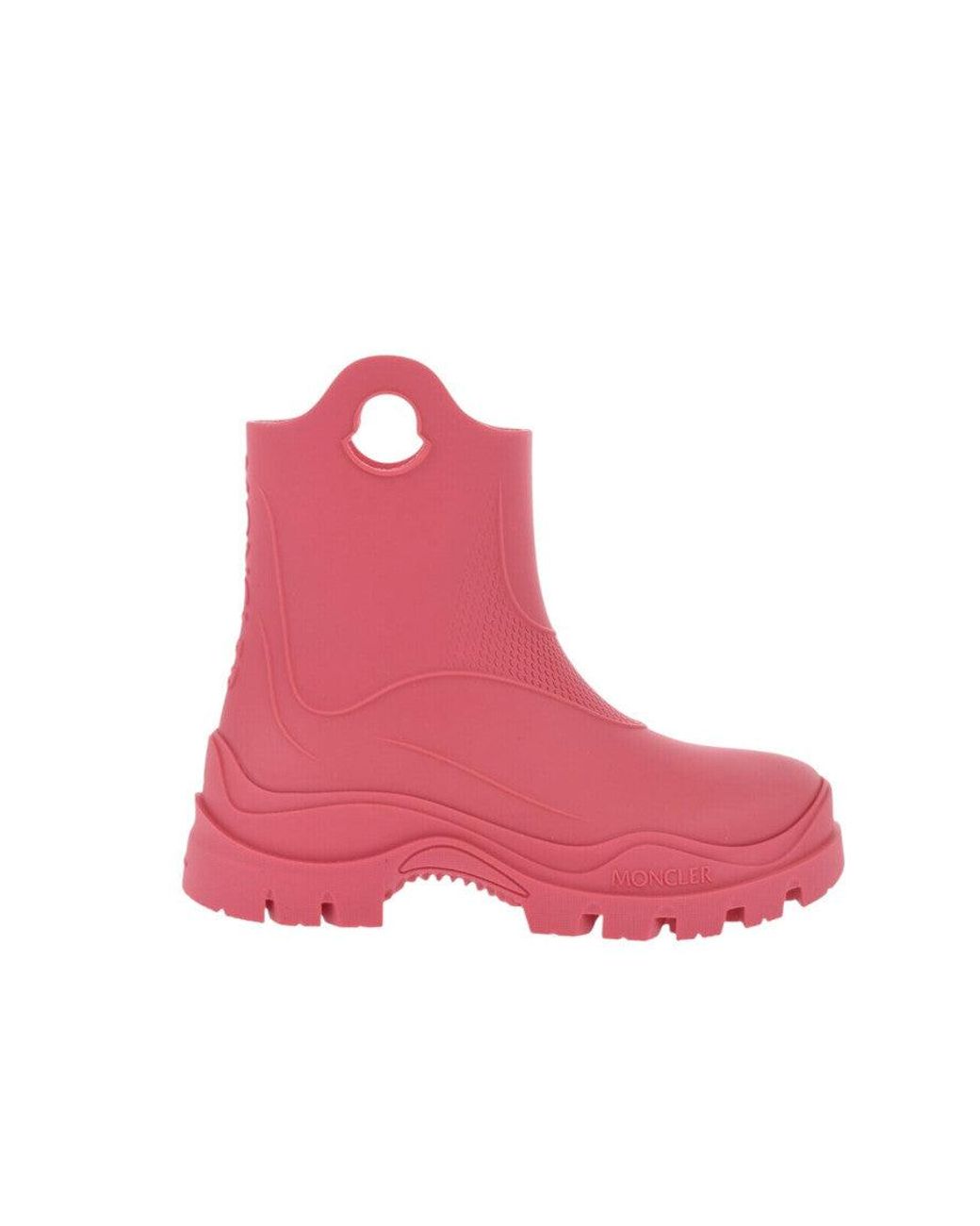 Moncler Pink Rubber Ankle Boots