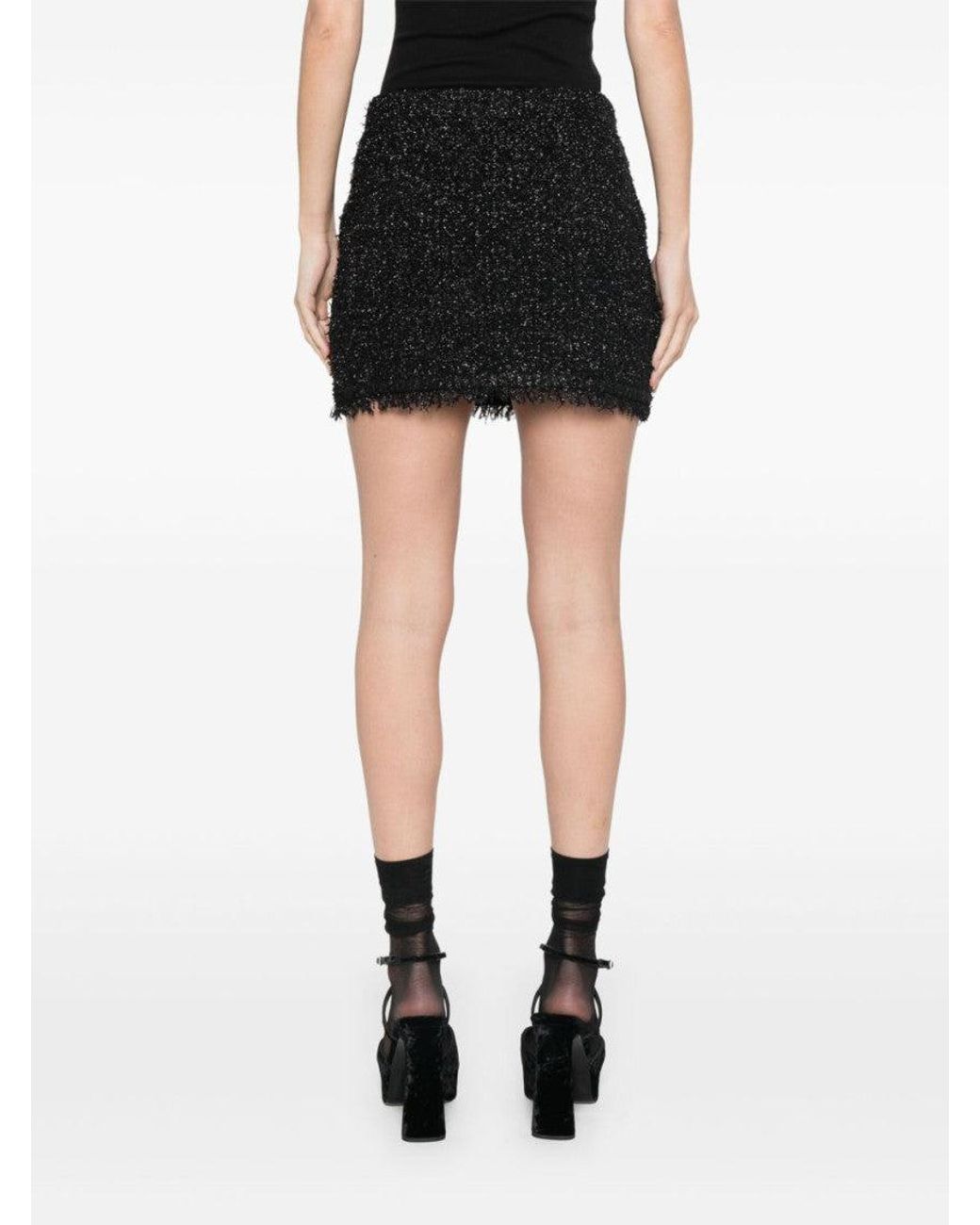 Gucci Black Lamé And Viscose Mini Skirt, Ready-To-Wear