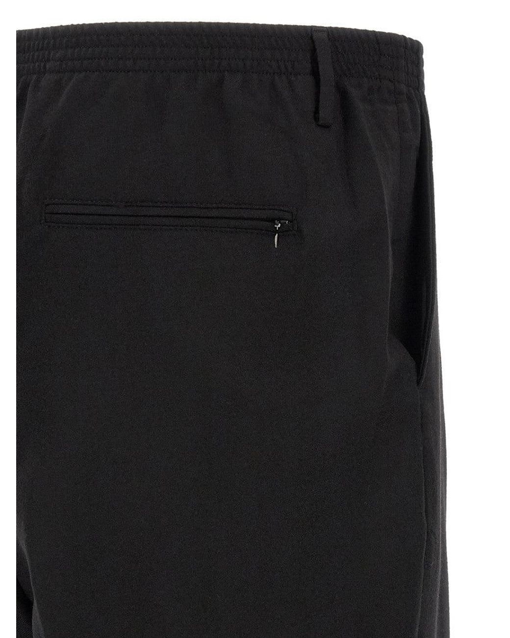 Cellar Door Black Relaxed Pleated Trousers for men