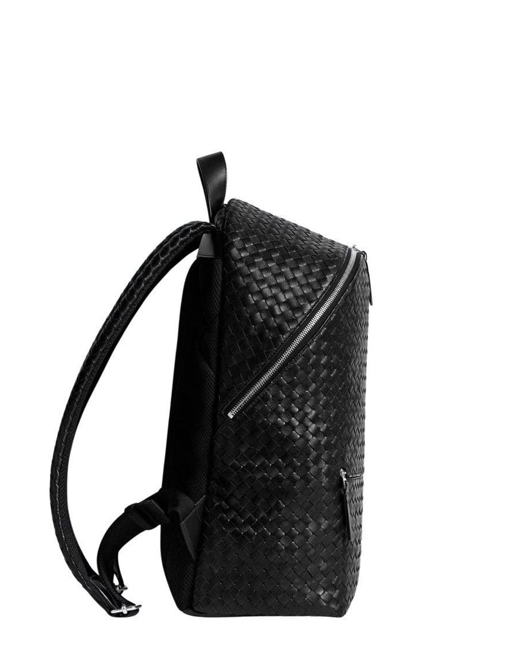 Bottega Veneta Black Intrecciato 1975 Large Backpack for men