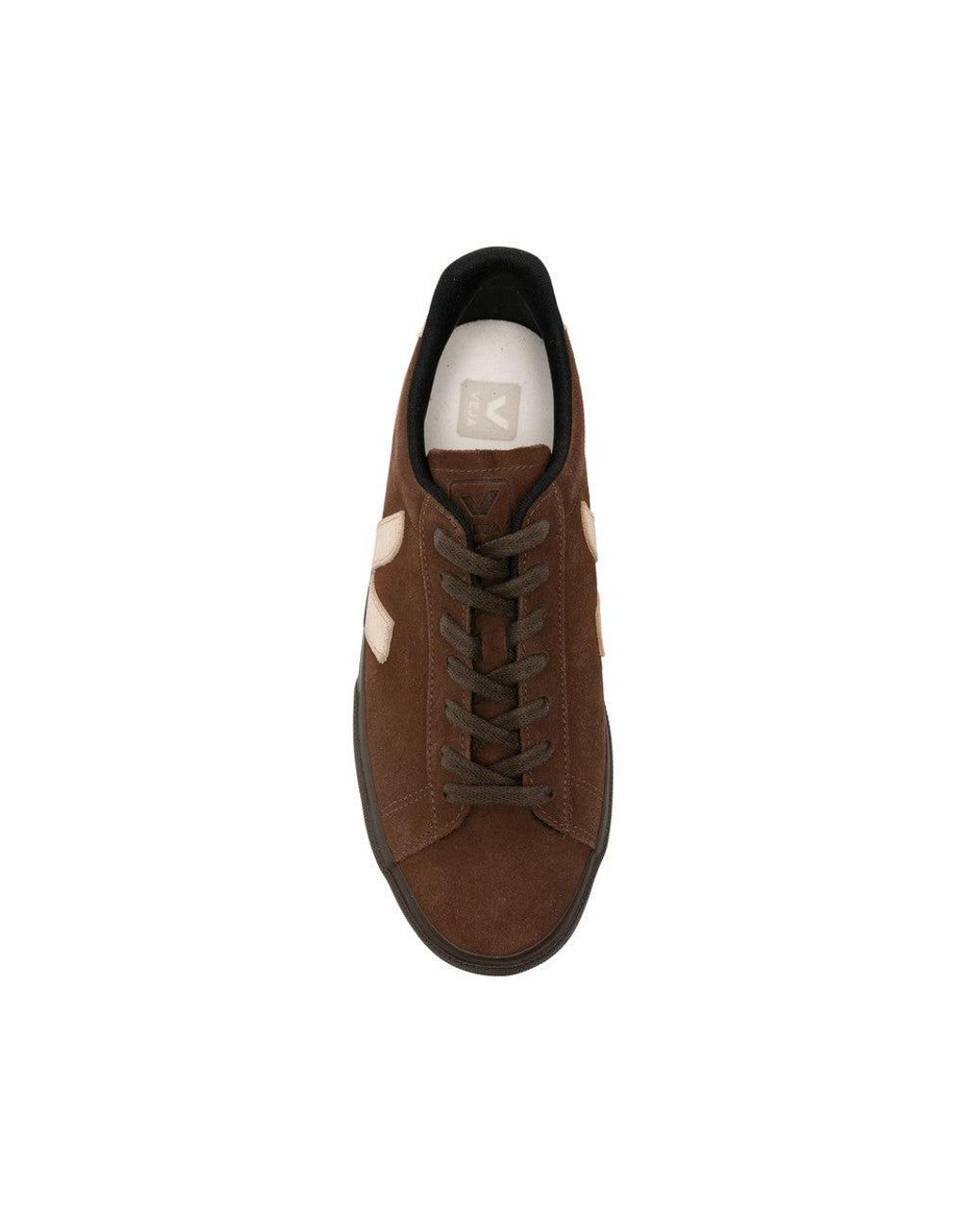 Veja Brown Campo Suede Walnut Platine Eagle Sneakers for men